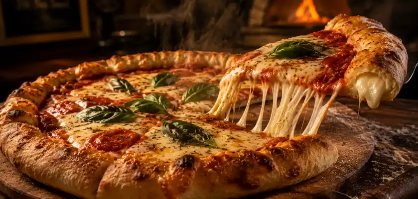 Receita de Pizza Paulistana de Borda Recheada no Forno Caseiro
